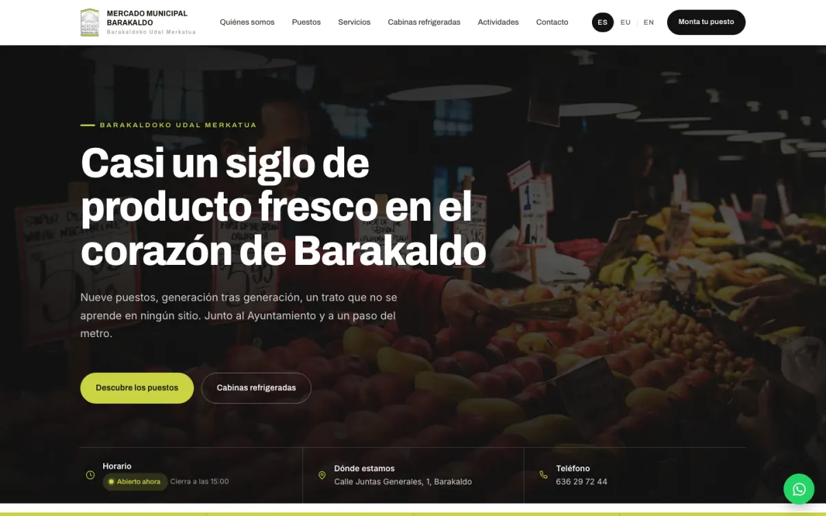 Captura de Mercado Municipal de Barakaldo en ordenador