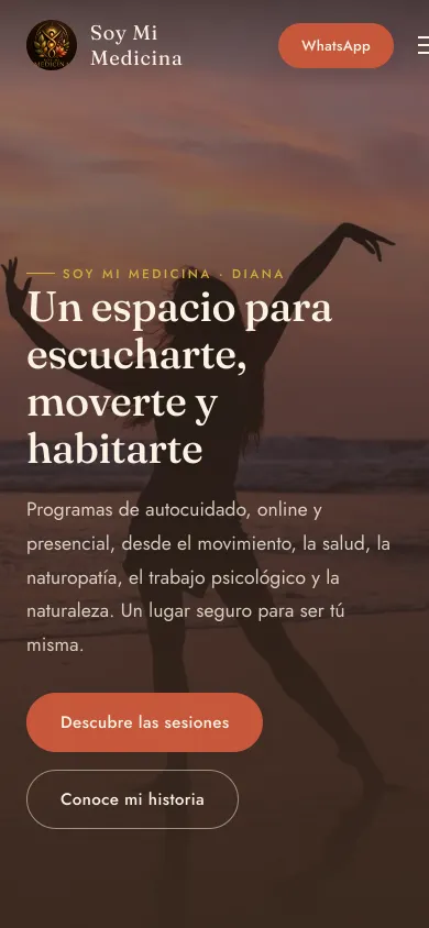 Web de Soy mi Medicina en un móvil